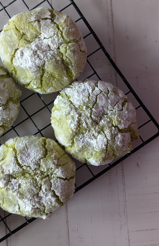 Buco (coconut) pandan crinkles